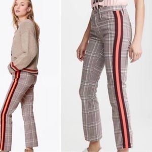 MOTHER The Insider Ankle Pant Plaid Stripe